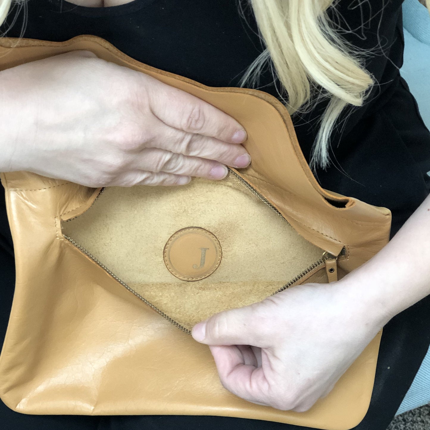 Jody's "Connected" Genuine Fine grain Leather Clutch