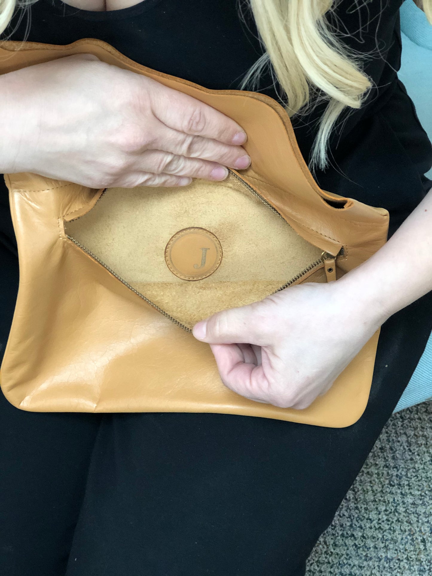 Jody's "Connected" Genuine Fine grain Leather Clutch