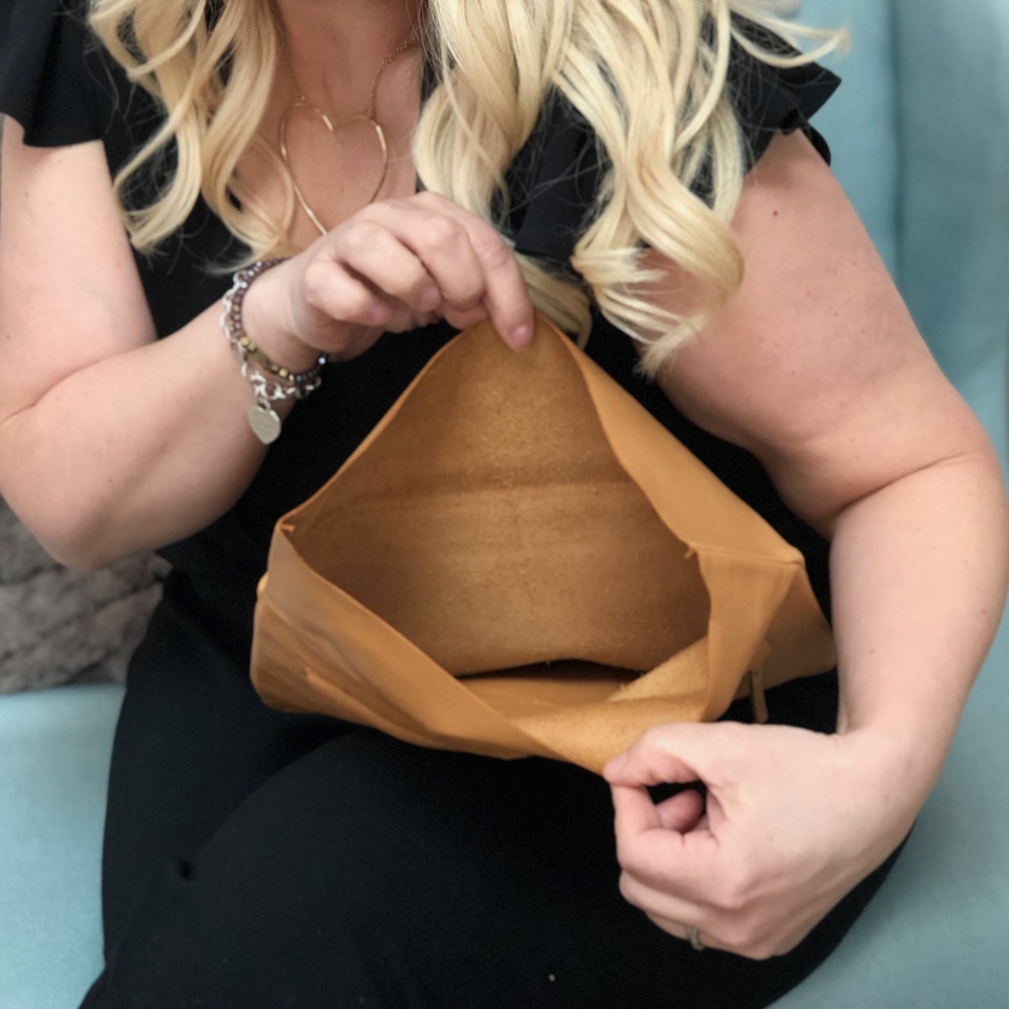 Jody's "Connected" Genuine Fine grain Leather Clutch